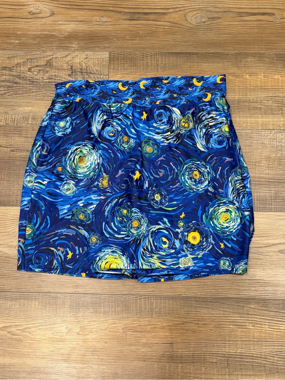 Skort Obsession Starry Night celestial Print Mini Skort with moon shorts Lg